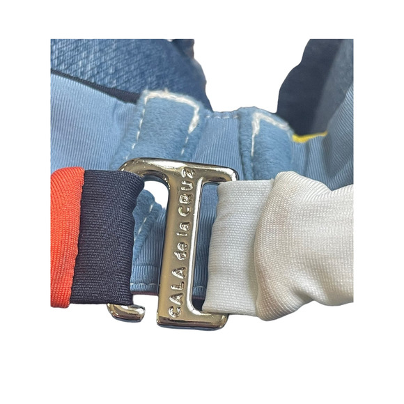 Cala de la Cruz Carlota Check-Print Jersey Bikini Top Women's Medium Beach Pool - Picture 6 of 6